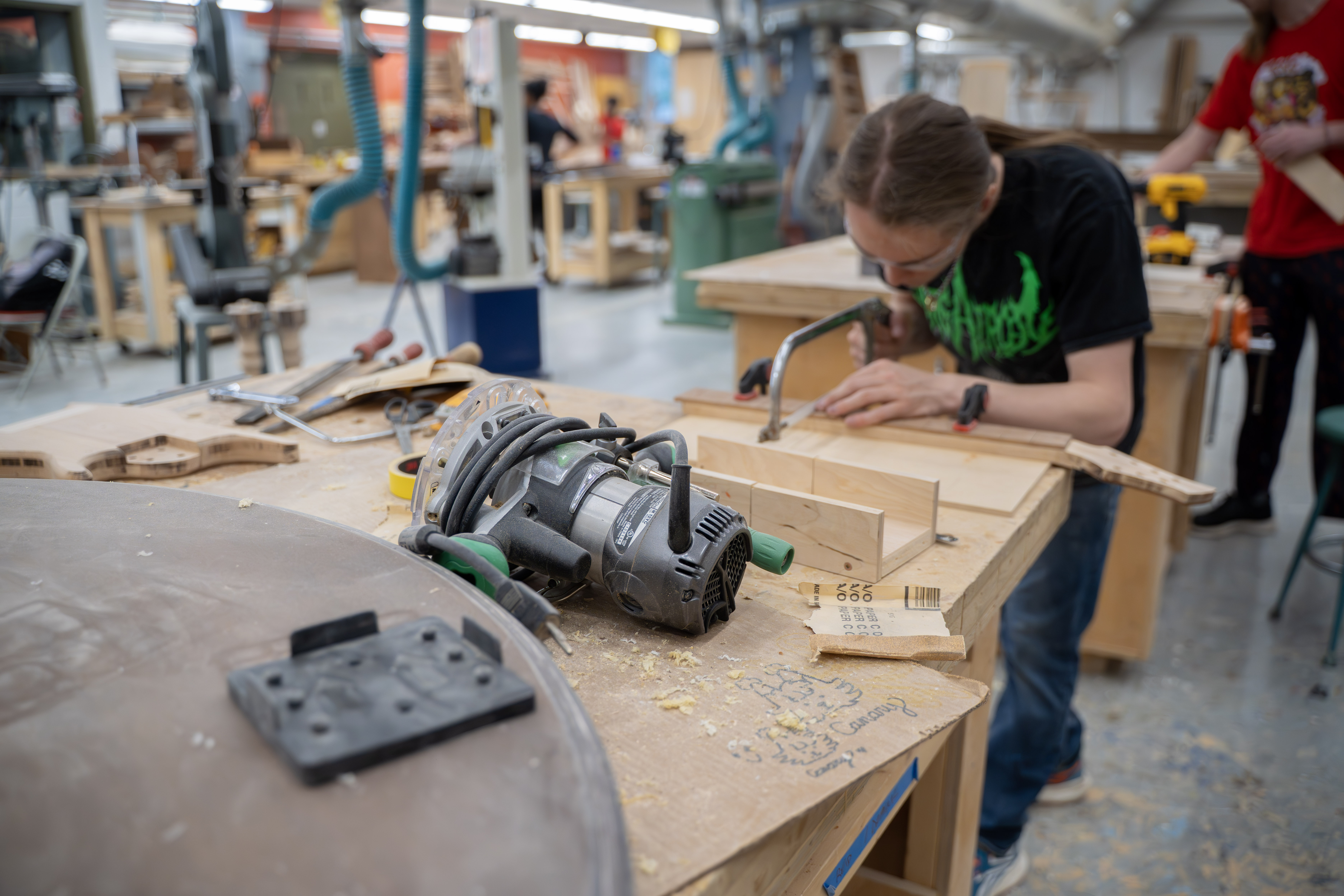Working with tools in the Cabinetmaker Apprenticeship program